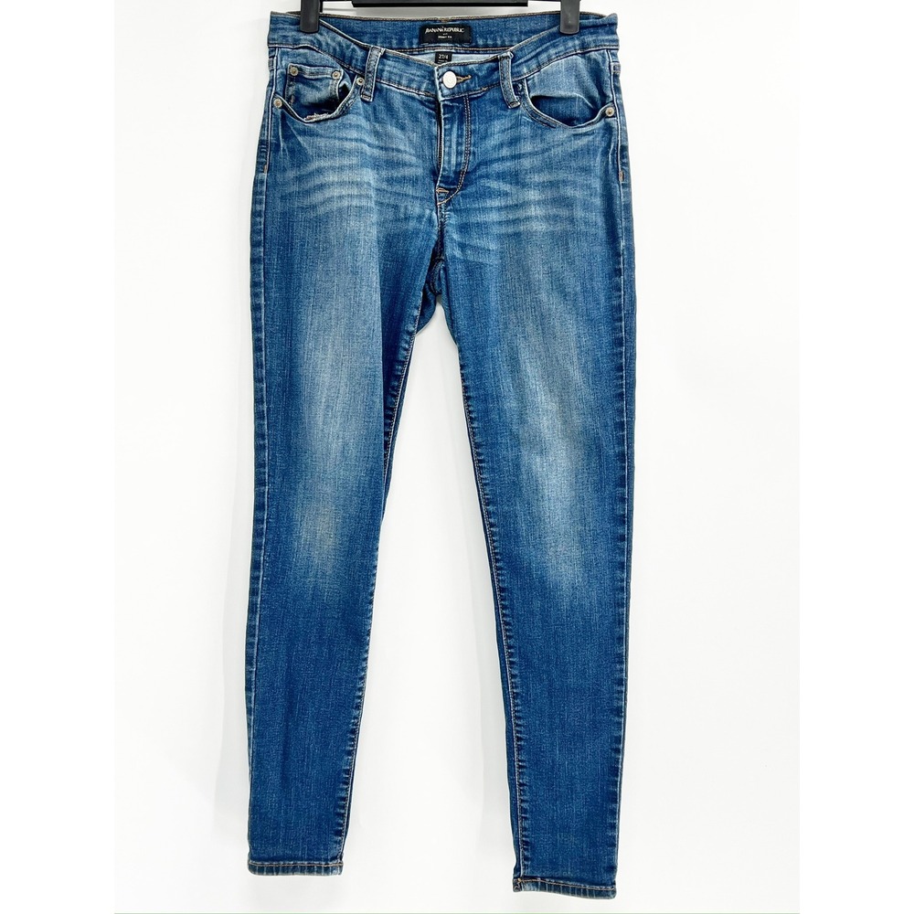 Banana Republic Skinny Jeans Women 27/4 Blue Good Medium Wash Mid Rise Denim